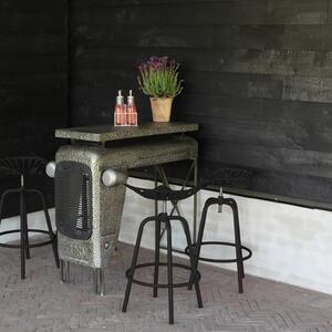 Esschert Design Stołek barowy w formie siedziska z traktora, czarny