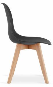 EMWOmeble Krzesła skandynawskie KITO 3694 czarne, nogi drewniane / 4 sztuki