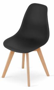EMWOmeble Krzesła skandynawskie KITO 3694 czarne, nogi drewniane / 4 sztuki