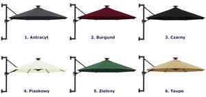 Burgundowy parasol ścienny z LED - Shade
