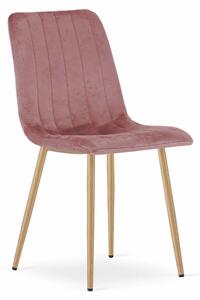 EMWOmeble Krzesła tapicerowane LAVA 3785 różowy welur / 4 sztuki