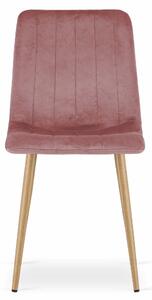 MebleMWM Krzesła tapicerowane LAVA 3785 różowy welur / 4 sztuki
