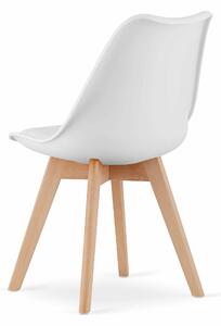 EMWOmeble Krzesła skandynawskie MARK 3316 białe, nogi drewniane / 4 sztuki