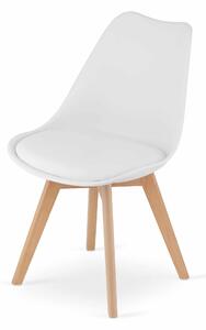 EMWOmeble Krzesła skandynawskie MARK 3316 białe, nogi drewniane / 4 sztuki