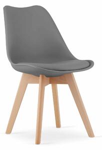 EMWOmeble Krzesła skandynawskie MARK 3318 grafit, nogi drewniane / 4 sztuki