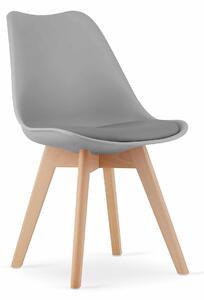 EMWOmeble Krzesła skandynawskie MARK 3317 szare, nogi drewniane / 4 sztuki