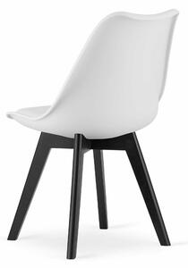 EMWOmeble Krzesła MARK 3705 białe, nogi czarne / 4 sztuki