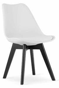EMWOmeble Krzesła MARK 3705 białe, nogi czarne / 4 sztuki