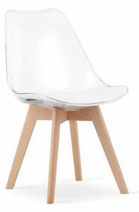 MebleMWM Krzesła transparentne MARK 3752 nogi drewniane / 4 sztuki