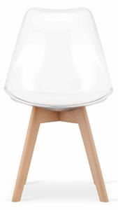 EMWOmeble Krzesła transparentne MARK 3752 nogi drewniane / 4 sztuki