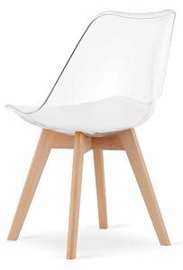 EMWOmeble Krzesła transparentne MARK 3752 nogi drewniane / 4 sztuki