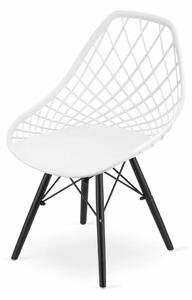EMWOmeble Nowoczesne krzesła SAKAI 3782 białe, nogi czarne / 4 sztuki