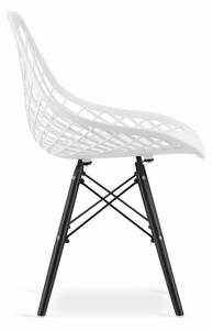 MebleMWM Nowoczesne krzesła SAKAI 3782 białe, nogi czarne / 4 sztuki