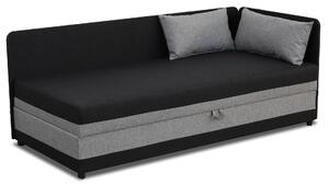 Tapczan łóżko jednoosobowe z pojemnikiem Hirek 80x180 Czarne/Szare