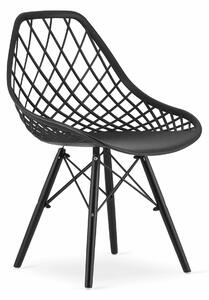EMWOmeble Nowoczesne krzesła SAKAI 3781 czarne, nogi czarne / 4 sztuki