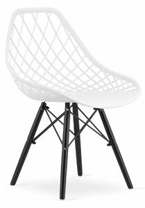 MebleMWM Nowoczesne krzesła SAKAI 3782 białe, nogi czarne / 4 sztuki