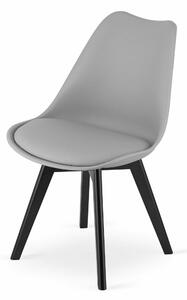 EMWOmeble Krzesła MARK 3754 szare, nogi czarne / 4 sztuki