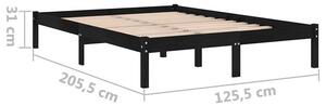Czarne łóżko z litego drewna 120x200 cm - Vilmo 4X
