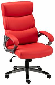 Atrakcyjny fotel biurowy, sztuczna skóra czerwona