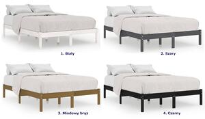 Brązowe podwójne łóżko drewniane 160x200 cm - Vilmo 6X