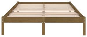 Małżeńskie drewniane łóżko miodowy brąz 140x200 cm - Vilmo 5X