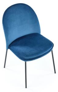 Granatowe welurowe krzesło - Tazo