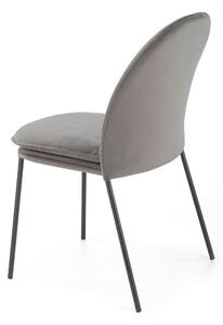 Szare nowoczesne krzesło welurowe - Tazo