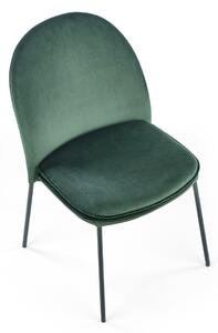 Zielone tapicerowane welurem krzesło - Tazo