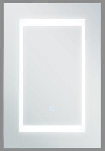 Malaspina, nowoczesna szafka łazienkowa z lustrem, z oświetleniem LED, biała Beliani