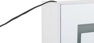 Malaspina, nowoczesna szafka łazienkowa z lustrem, z oświetleniem LED, biała Beliani