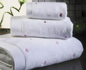 Zestaw podarunkowy ręczników MICRO LOVE, 3 szt Biały / różowe serduszka