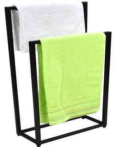 Czarny stojący wieszak na ręczniki 75 cm - Sarsa 5X