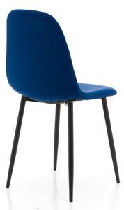 MebleMWM Nowoczesne krzesło tapicerowane DC-1916 niebieski welur #64