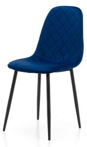 MebleMWM Nowoczesne krzesło tapicerowane DC-1916 niebieski welur #64