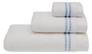 Zestaw podarunkowy małych ręczników CHAINE, 3 szt Biały / niebieski haft