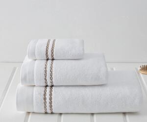 Podarunkowy zestaw ręczników CHAINE, 3 szt Biały / beżowy haft