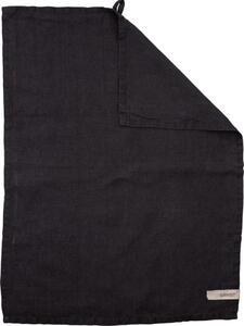 ERNST - Lniany ręcznik kuchenny czarny