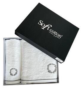 Podarunkowy zestaw ręczników SEHZADE, 2 szt Biały / srebrny haft