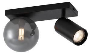 Nowoczesna lampa sufitowa czarna 2-punktowa z możliwością przechylania - Lesly