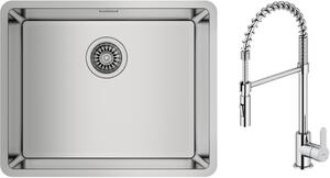Zestaw Teka Be Linea RS15 50.40 zlewozmywak 54x44 cm z baterią kuchenną Oltens Duf stal polerowana/chrom (115000005, 35203100)