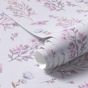 Tapety Delikatne kwiaty z łodygami na białym tle, Tapety wiejskie, a00016 : Uwalls.pl