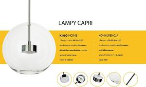 MebleMWM Lampa wisząca CAPRI DISC 3 chrom - 180 LED, aluminium, szkło