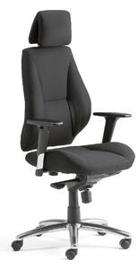 Krzesło biurowe STIRLING, wysokie oparcie, tkanina, czarny