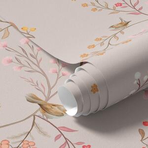 Tapety Delikatne kwiaty i kolibry na gałęziach, Tapety wiejskie, a00036 : Uwalls.pl