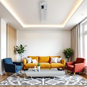 Grzejnik elektryczny ElectricSun 2800W / 1400W biały ogrzewanie na podczerwień z termostatem, z WiFi aplikacja Smart Life, 180x15cm, instalacja na suf