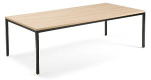 Stół konferencyjny MODULUS, 2400x1200 mm, rama 4 nogi, czarny, dąb