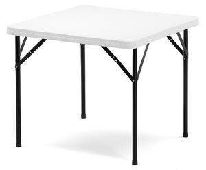 Stół KLARA, składany, 860x860x745 mm, biały, czarny