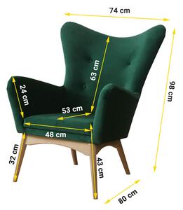 Skandynawski fotel tapicerowany - Ulesi 38 kolorów