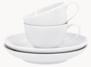 Komplet ręcznie wykonanych filiżanek ze spodkami z porcelany Urbino, 2 elem