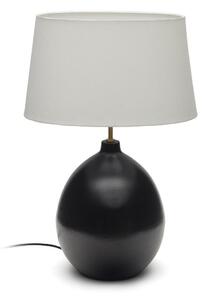 Czarno-biała lampa stołowa z tekstylnym kloszem (wysokość 72 cm) Foixa – Kave Home
